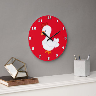 Horloge murale du coq de campagne
