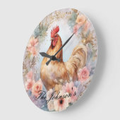 Horloge murale du coq de la ferme (Angle)
