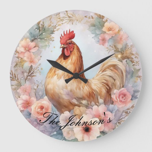 Horloge murale du coq de la ferme (Recto)