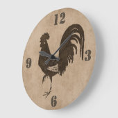 Horloge murale du coq rustique Brown (Angle)