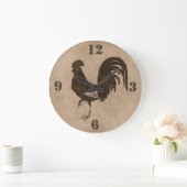 Horloge murale du coq rustique Brown (Maison)