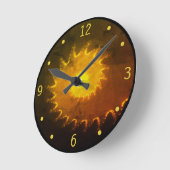 Horloge murale du coucher de soleil fractal (Angle)