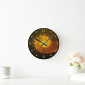 Horloge murale du coucher de soleil fractal (Maison)