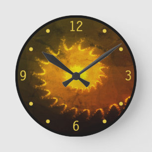 Horloge murale du coucher de soleil fractal
