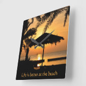 Horloge murale du coucher de soleil sur la plage t (Angle)