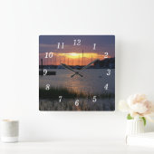 Horloge murale du coucher du soleil de la rivière  (Maison)