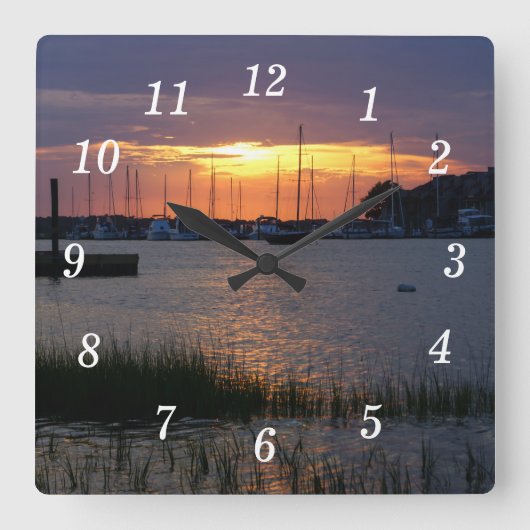 Horloge murale du coucher du soleil de la rivière  (Recto)