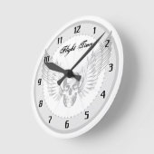 Horloge murale du crâne ailé (Angle)