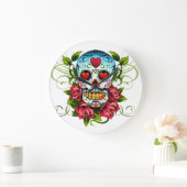 Horloge murale du crâne de sucre (Maison)