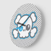 Horloge murale du crâne du pirate Kawaii (Angle)