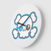 Horloge murale du crâne du pirate Kawaii (Angle)