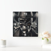 Horloge murale du crâne métallique (Maison)