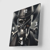 Horloge murale du crâne métallique (Angle)