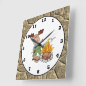 Horloge murale du dessin animé Camping Moose (Angle)