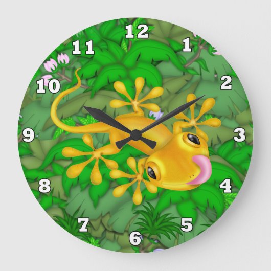 Horloge murale du dessin animé de gecko jaune (Recto)