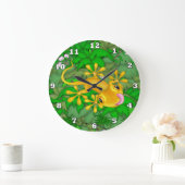 Horloge murale du dessin animé de gecko jaune (Maison)