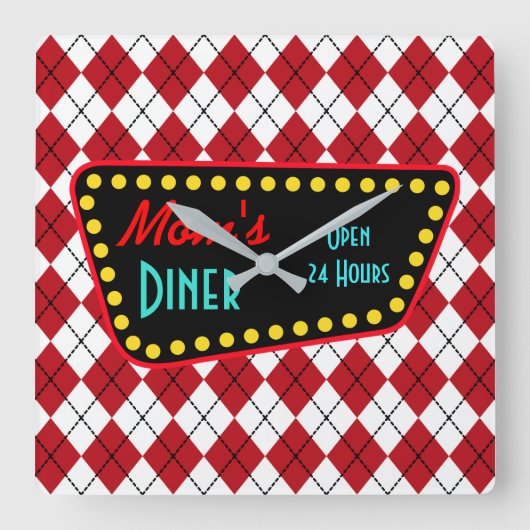 Horloge murale du diner de maman rétro (Recto)