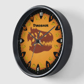 Horloge murale du dinosaure orange préhistorique (Angle)