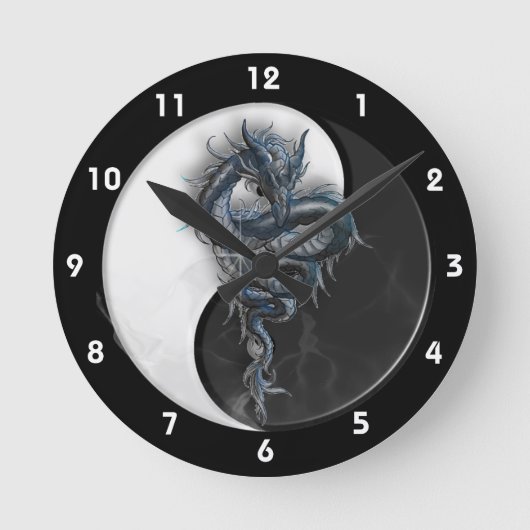 Horloge murale du dragon chinois Yin Yang (Recto)