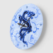 Horloge murale du Dragon Imaginaire Bleu (Angle)