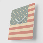 Horloge murale du drapeau américain (Angle)