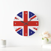 Horloge murale du drapeau britannique avec les chi (Maison)