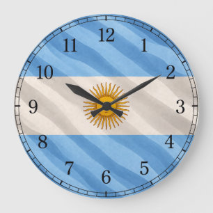 Horloge murale du drapeau de l'Argentine — Dessin