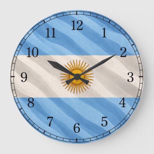 Horloge murale du drapeau de l'Argentine — Dessin  (Recto)