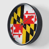 Horloge murale du drapeau du Maryland (Angle)