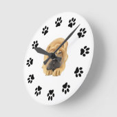 Horloge murale du Empreinte de patte Shar Pei (Angle)