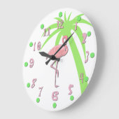 Horloge murale du Flamant rose rose amusant (Angle)