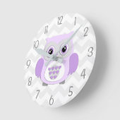 Horloge murale du hibou gris pourpre (Angle)
