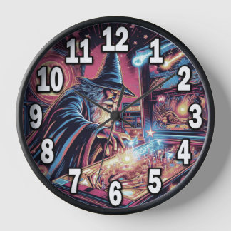 Horloge murale du joueur de pinball avec cadre en 
