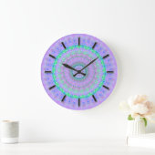 Horloge murale du kaléidoscope de Mandala violet v (Maison)