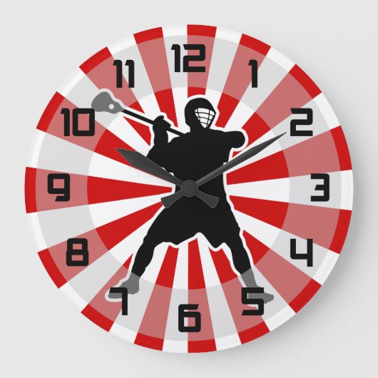 Horloge murale du Lacrosse - rouge blanc noir (Recto)