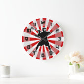 Horloge murale du Lacrosse - rouge blanc noir (Maison)