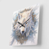 Horloge murale du loup mystique (Angle)