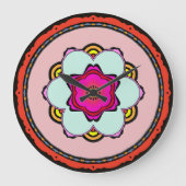 Horloge murale du mandala des fleurs (Recto)