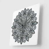 Horloge murale du mandala éléphant (Angle)