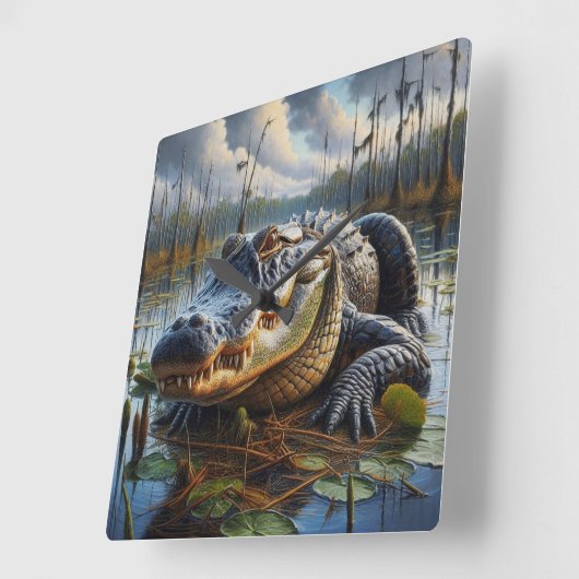 Horloge murale du marais King Gator (Angle)