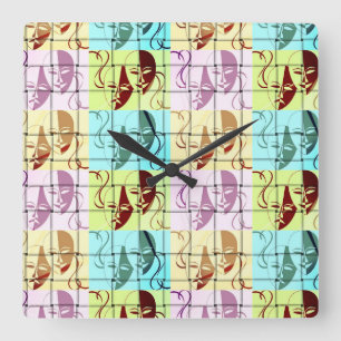 Horloge murale du masque de théâtre