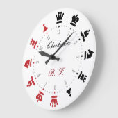 Horloge murale du matchs rouge et noir (Angle)