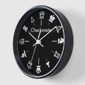 Horloge murale du matchs - sur noir (Angle)