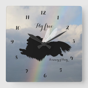 Horloge murale du mémorial Angel Wings Chihuahua