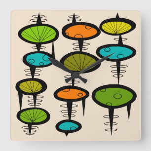 Horloge murale du milieu du siècle de l'espace