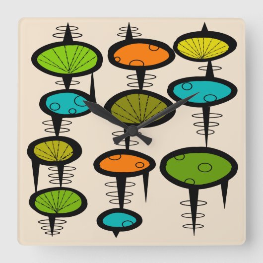 Horloge murale du milieu du siècle de l'espace (Recto)