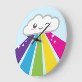 Horloge murale du nuage Kawaii et de l'arc en ciel (Angle)