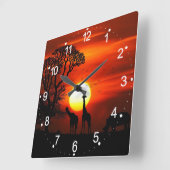 Horloge murale du paysage africain (Angle)