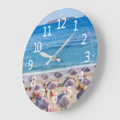 Horloge murale du paysage | d'été de parapluies de (Angle)