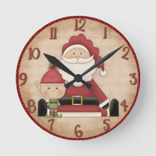 Horloge murale du Père Noël personnalisée